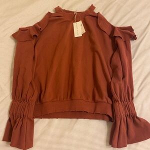 NWT Anthropologie Moon River Terra Cotta Sweatshirt L